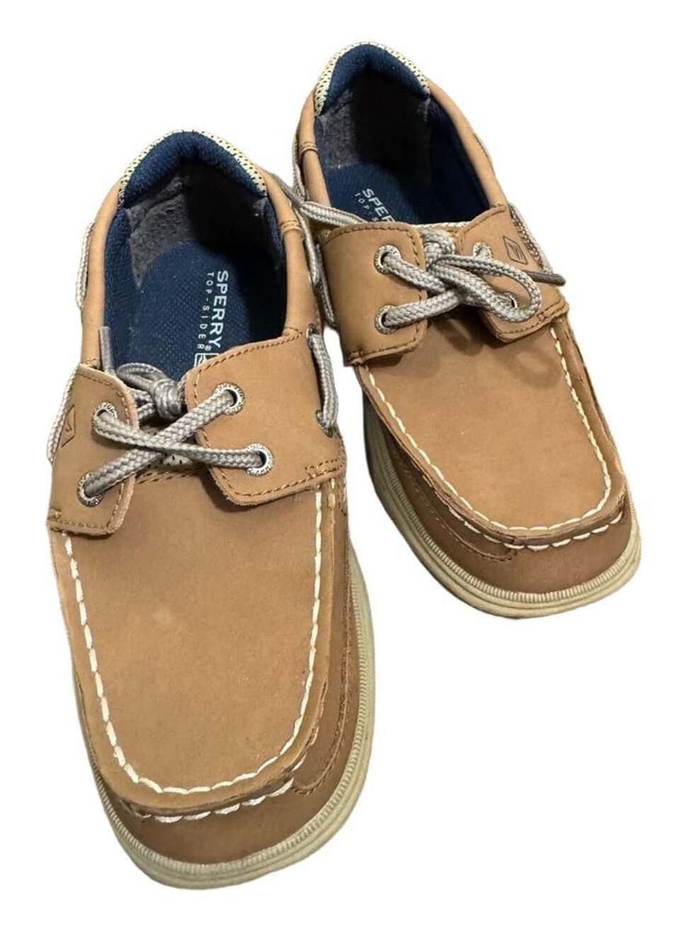 Sperry Lanyard Boat Shoe Size 2M Tan Leather YOUTH b1479